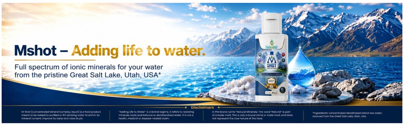 M-Shot concentrated mineral drops for RO water